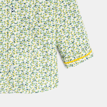 قميص باللون الأصفر ومُزين بالزهور، قابل للتشكيل، للفتيان الصغار